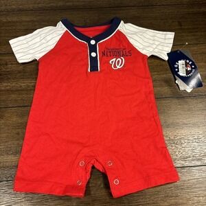 Washington Nationals MLB Boys Newborn 3-6m Red One Piece‎